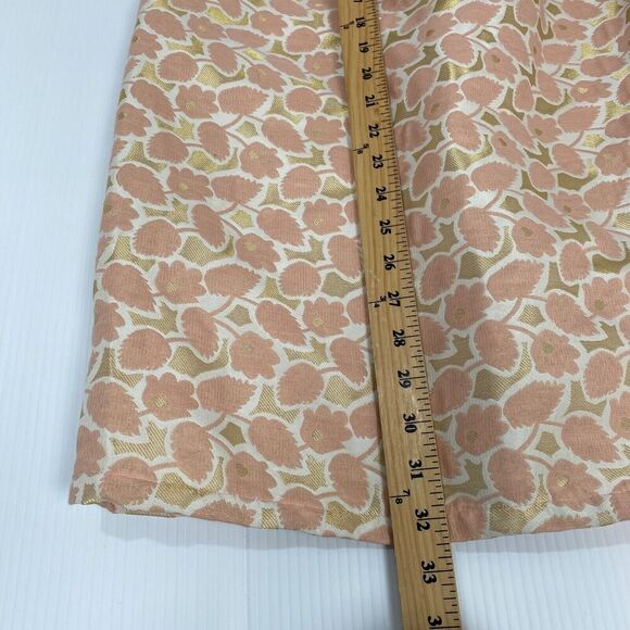 Merona Dress Size 6 Strapless Metallic Gold Peach Lined Built-In Bra Strap Party - Picture 7 of 16